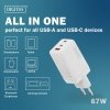 Digitus Ładowarka sieciowa GaN II 67W | 2x USB-C, 1x USB-A | PD 3.0, QC 3.0 | Biała